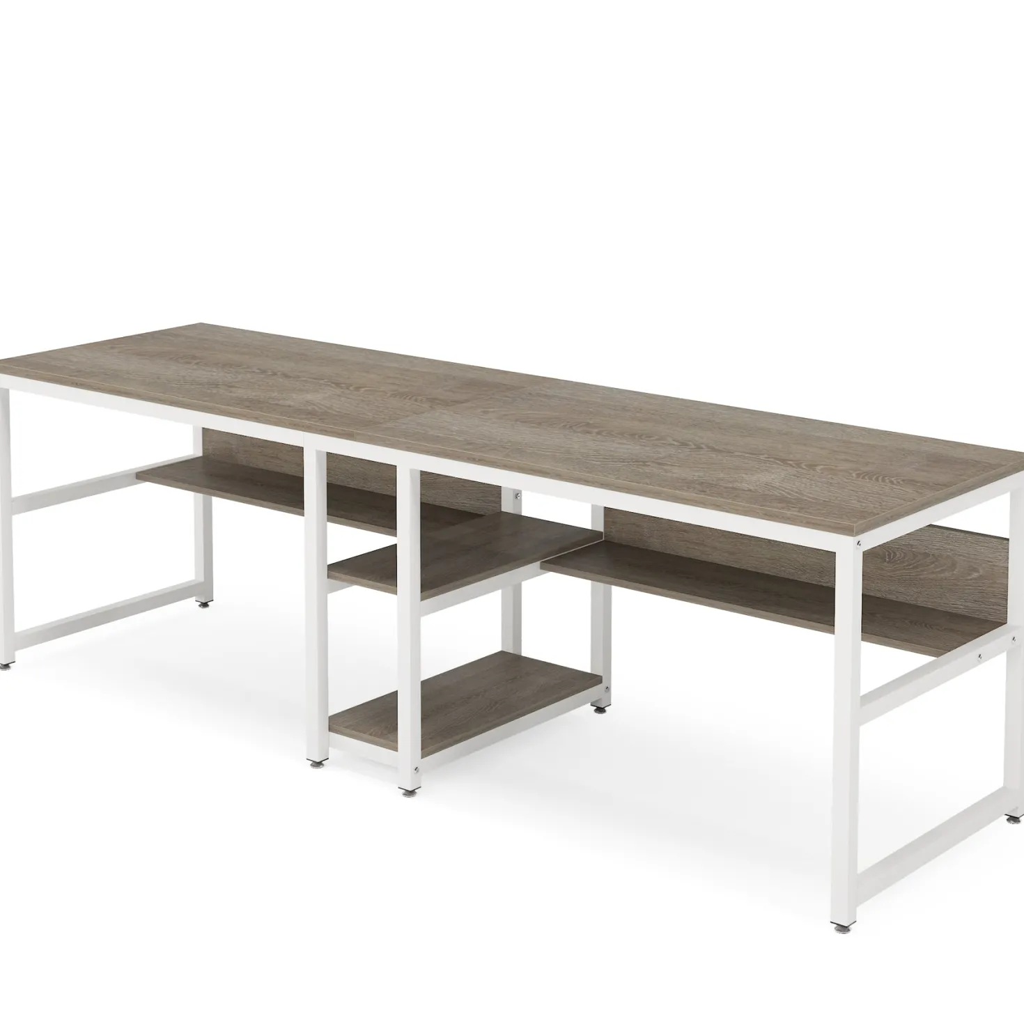 78.7" Two Person Desk, Computer Desk Double Workstation with Shelves