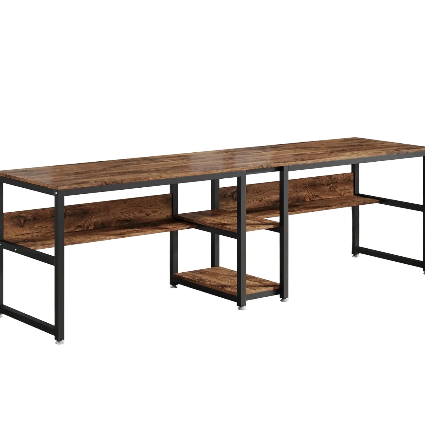 78.7" Two Person Desk, Computer Desk Double Workstation with Shelves