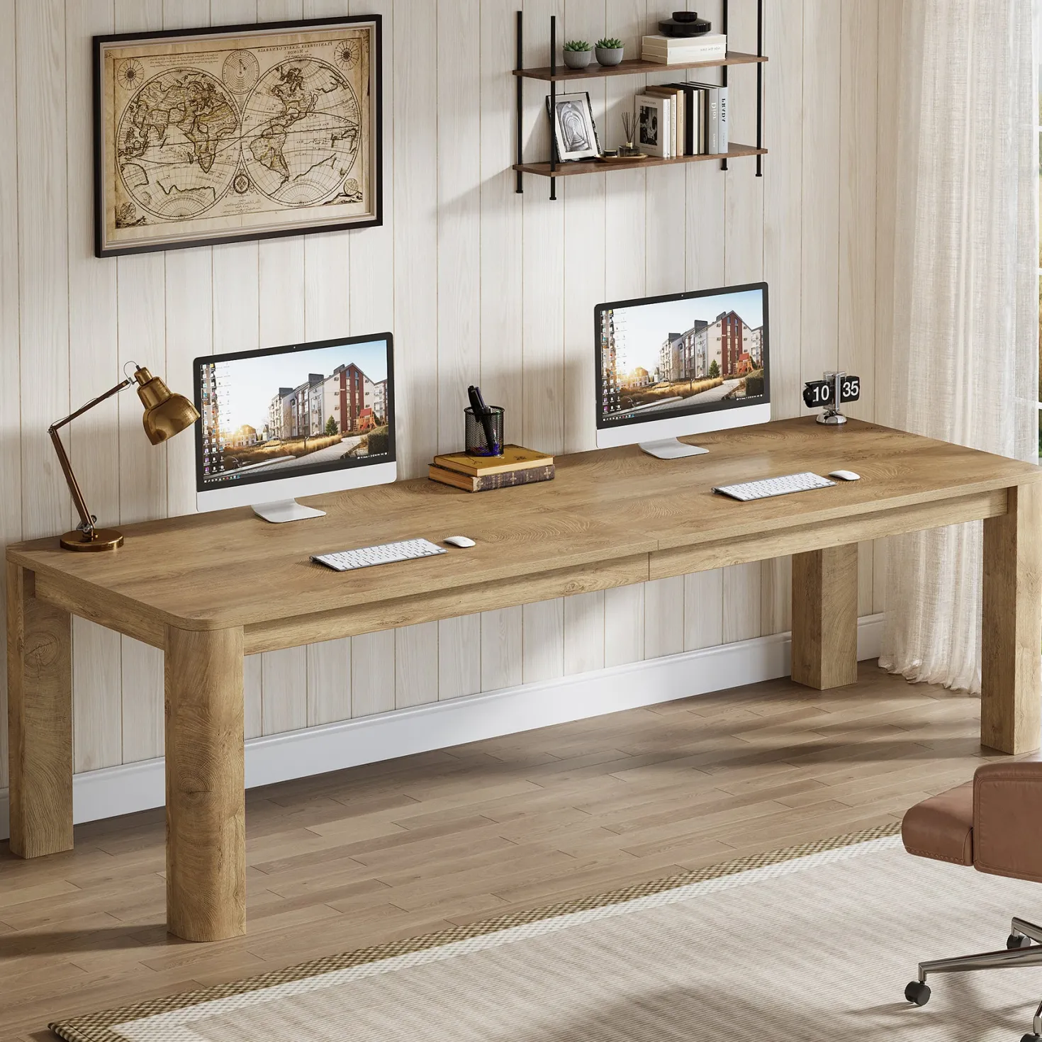 78.74" Two Person Desk, Double Computer Desk Writing Table for Home Office