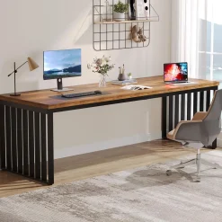 78.74" Two Person Desk, Long Executive Desk Double Computer Desk