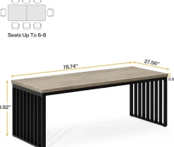 78.74" Two Person Desk, Long Executive Desk Double Computer Desk
