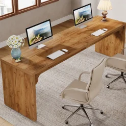 78.7" Two Person Desk, Wood Long Computer Desk Double Desk