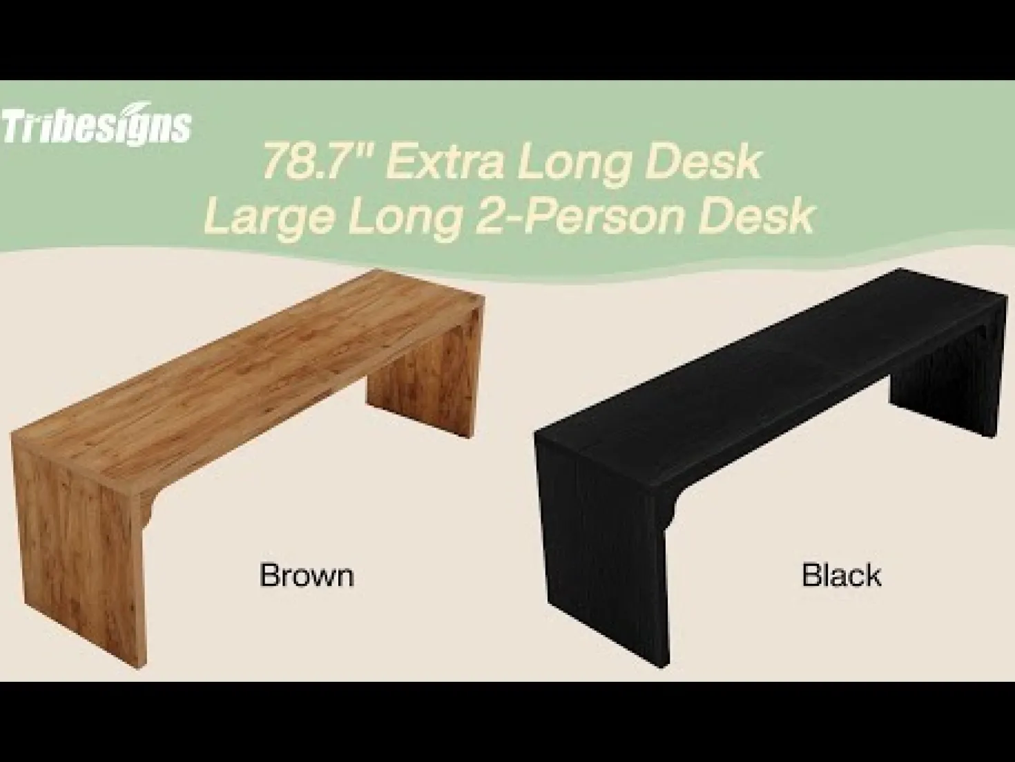 78.7" Two Person Desk, Wood Long Computer Desk Double Desk