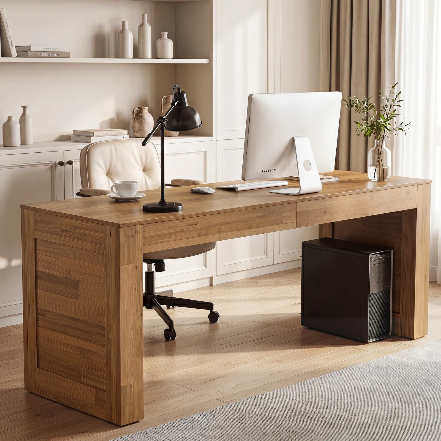 78.74" Two-Person Desk, Double Computer Desk Writing Table for Home Office