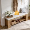 47" Upholstered Entryway Bench, Indoor End of Bed Bench with Padded Seat