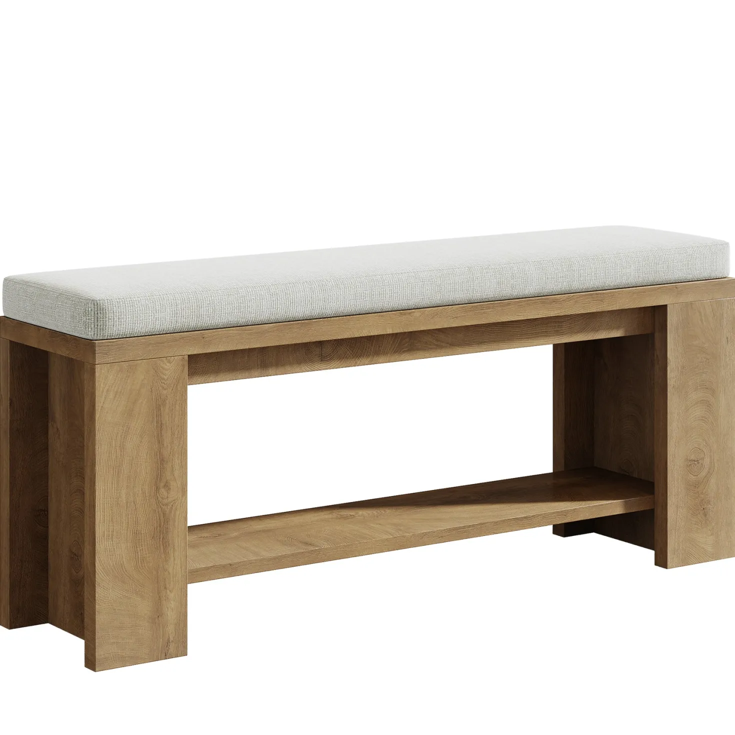 47" Upholstered Entryway Bench, Indoor End of Bed Bench with Padded Seat
