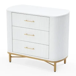 31.5” W Nightstand with 3 Drawers, Modern Bedside Table for Bedroom