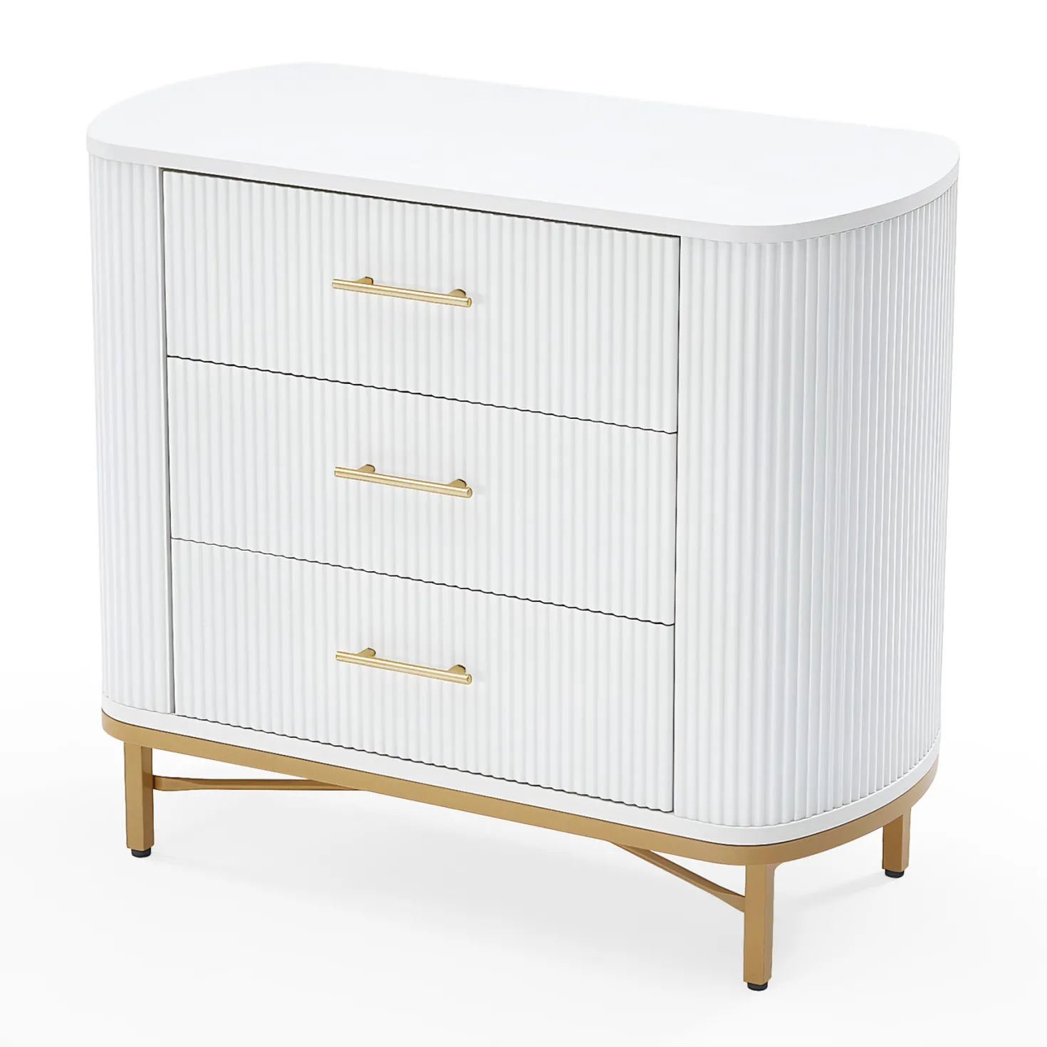 31.5” W Nightstand with 3 Drawers, Modern Bedside Table for Bedroom