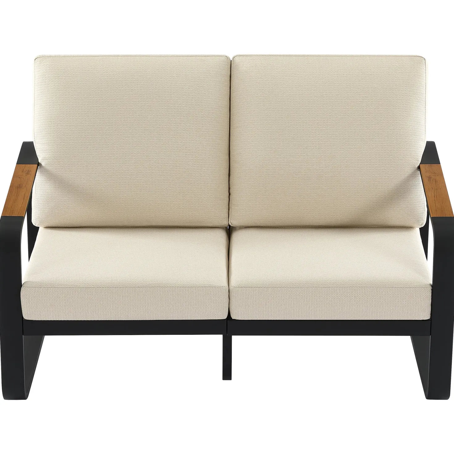 54.3" Wide Loveseat Sofa, Outdoor Patio Sofa With Removable Cushions