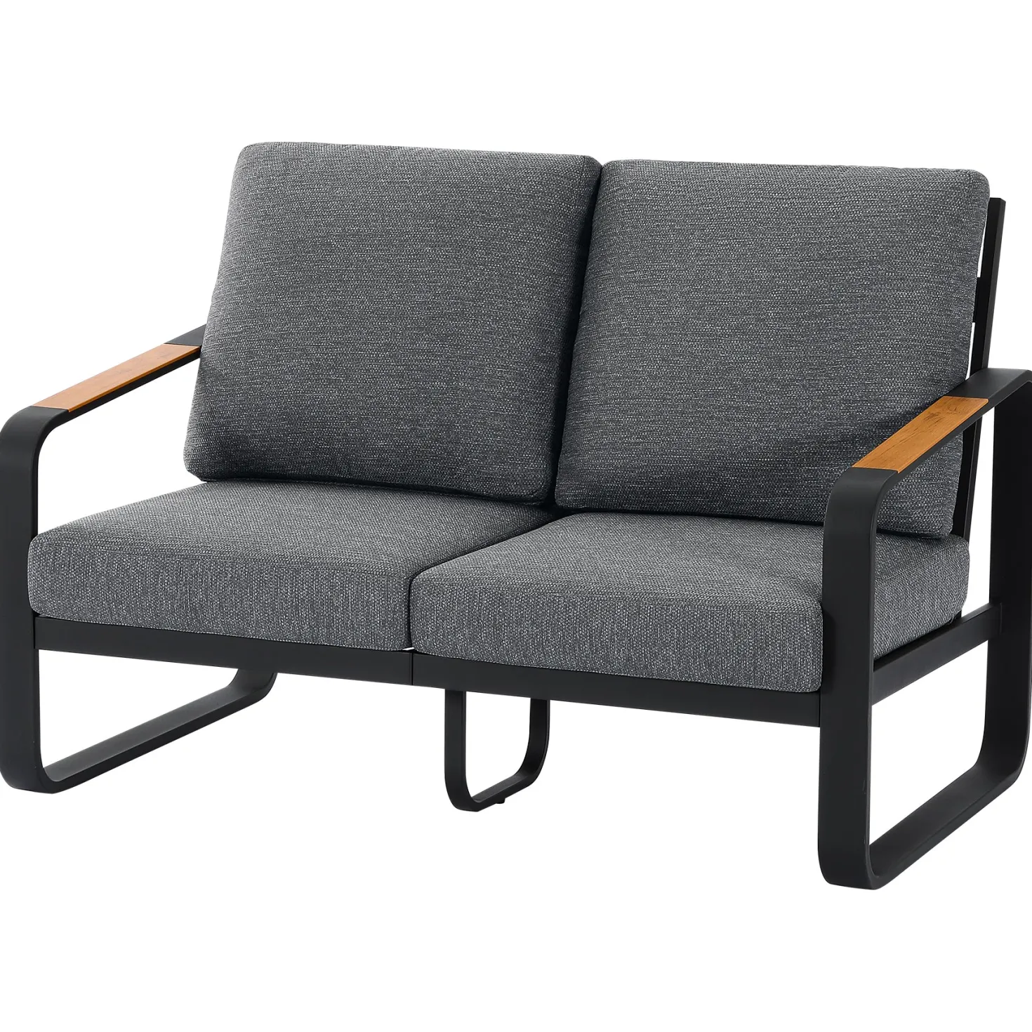 54.3" Wide Loveseat Sofa, Outdoor Patio Sofa With Removable Cushions