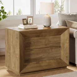 35.43" Wide Nightstand, Large Bedside Table with Drawers