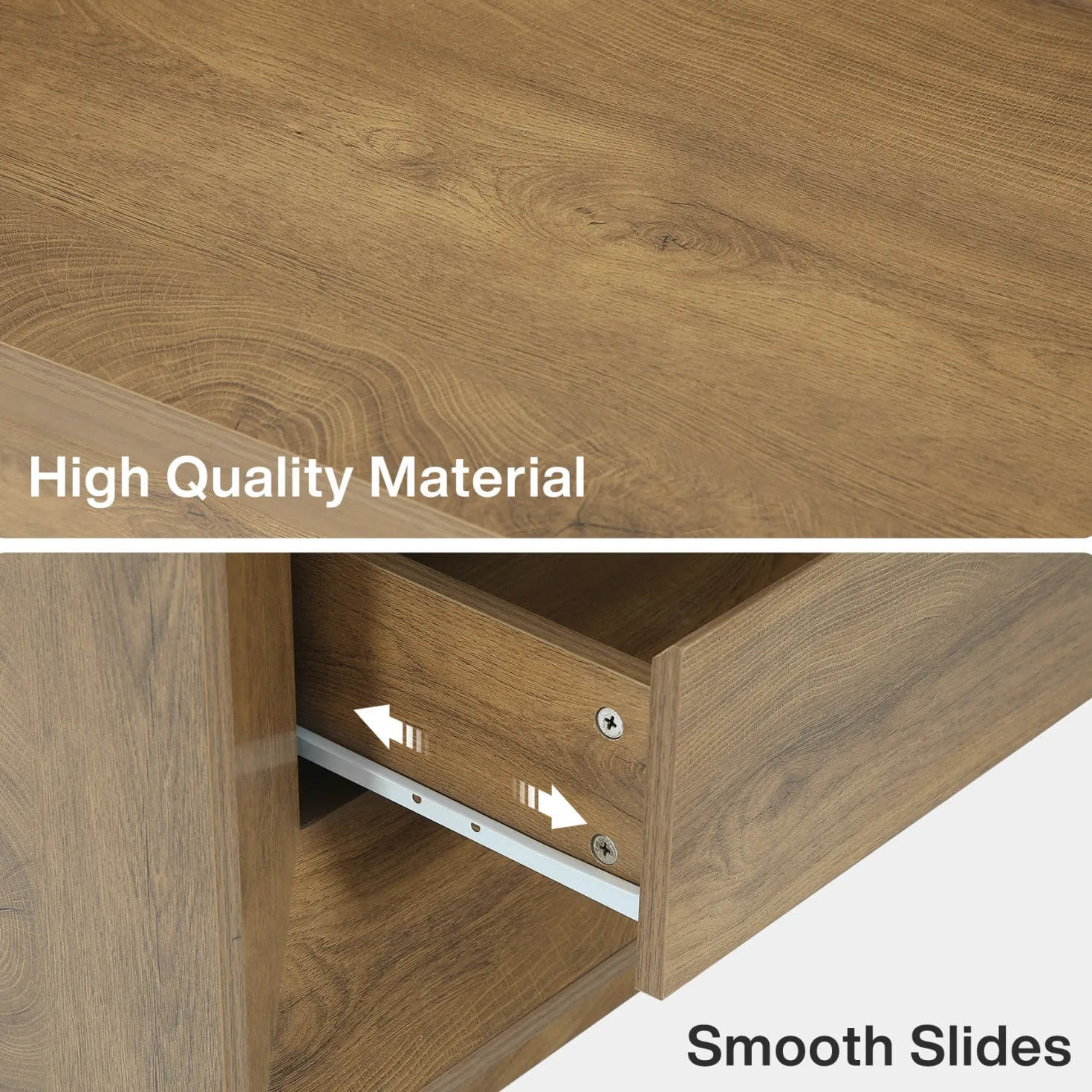 35.43" Wide Nightstand, Large Bedside Table with Drawers