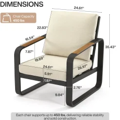 29.9" Wide Outdoor Patio Sofa, Modern Single Seat With Removable Cushions