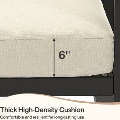 29.9" Wide Outdoor Patio Sofa, Modern Single Seat With Removable Cushions