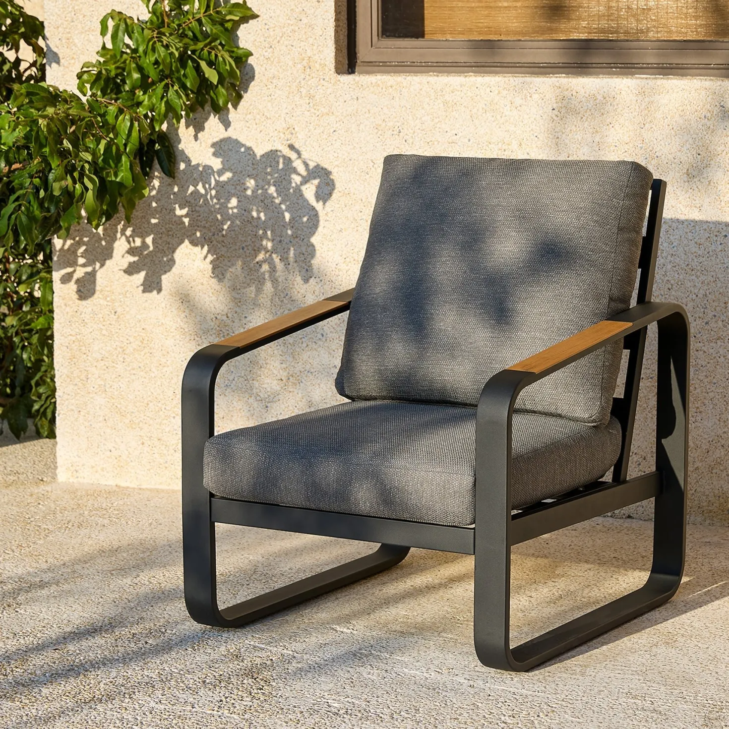29.9" Wide Outdoor Patio Sofa, Modern Single Seat With Removable Cushions