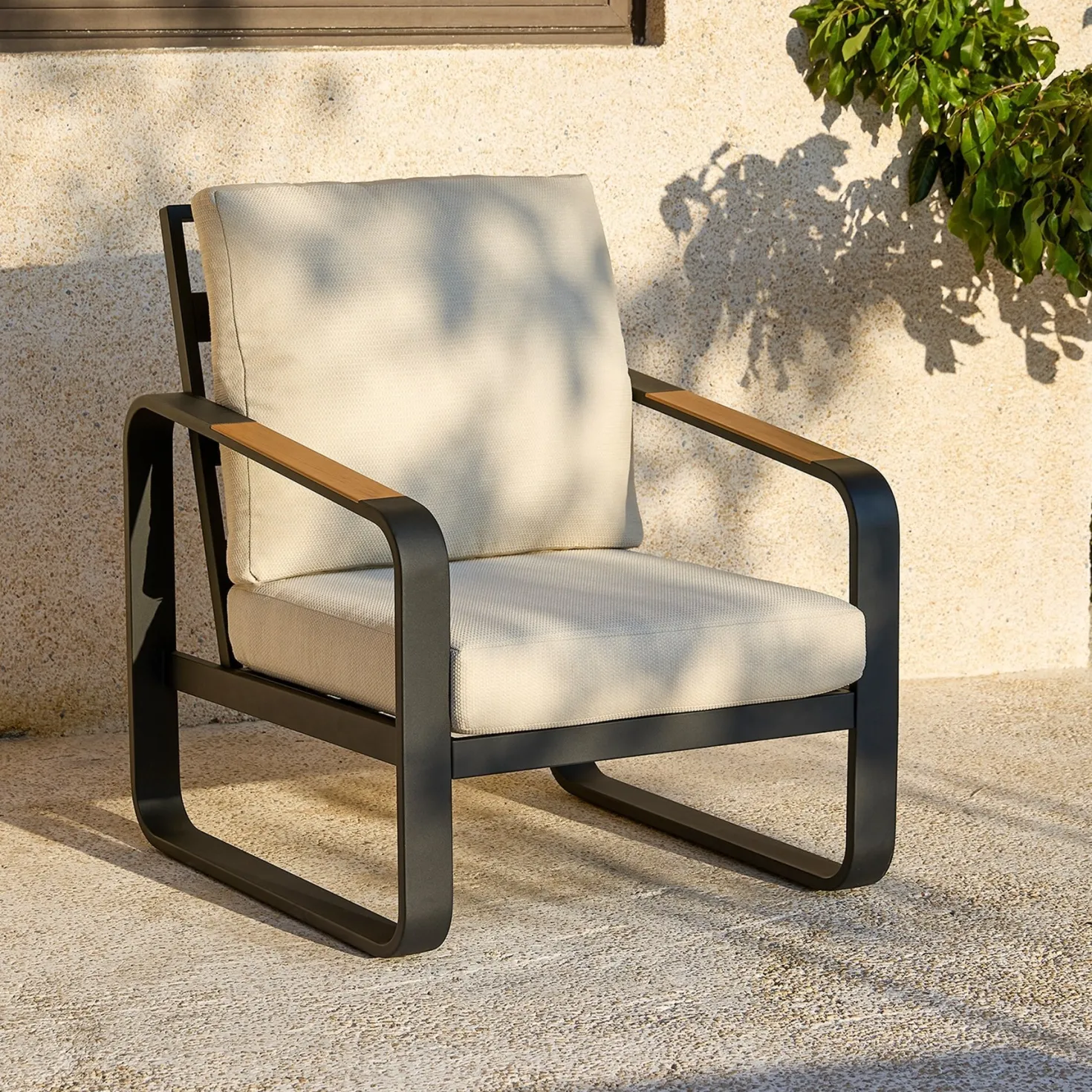 29.9" Wide Outdoor Patio Sofa, Modern Single Seat With Removable Cushions