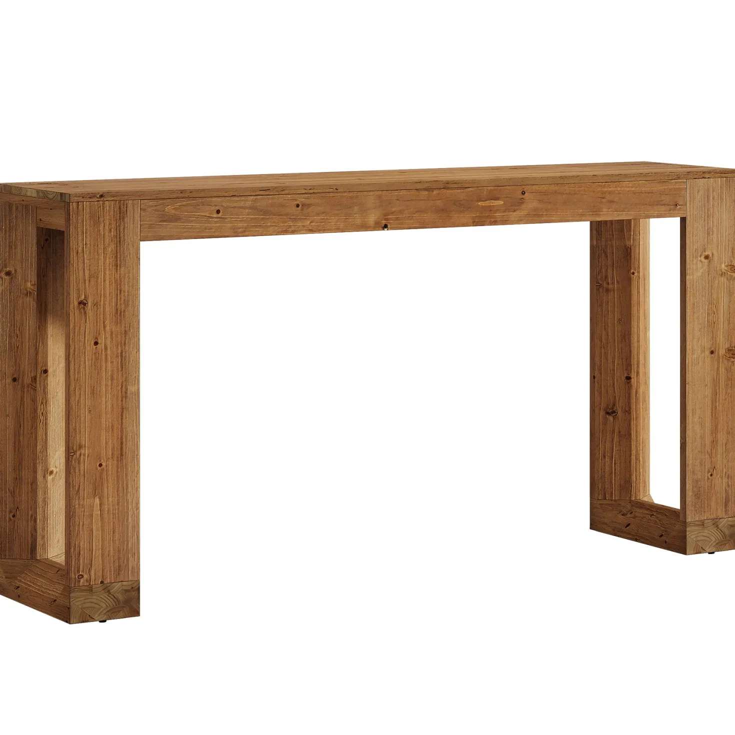63" Wood Bar Table, Farmhouse Counter Height Pub Table Coffee Bar Units
