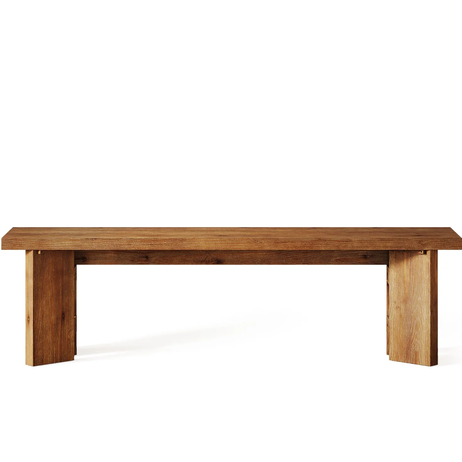 63" Wood Bench, Farmhouse Entryway Bench End of Bed Bench with Thickened Legs