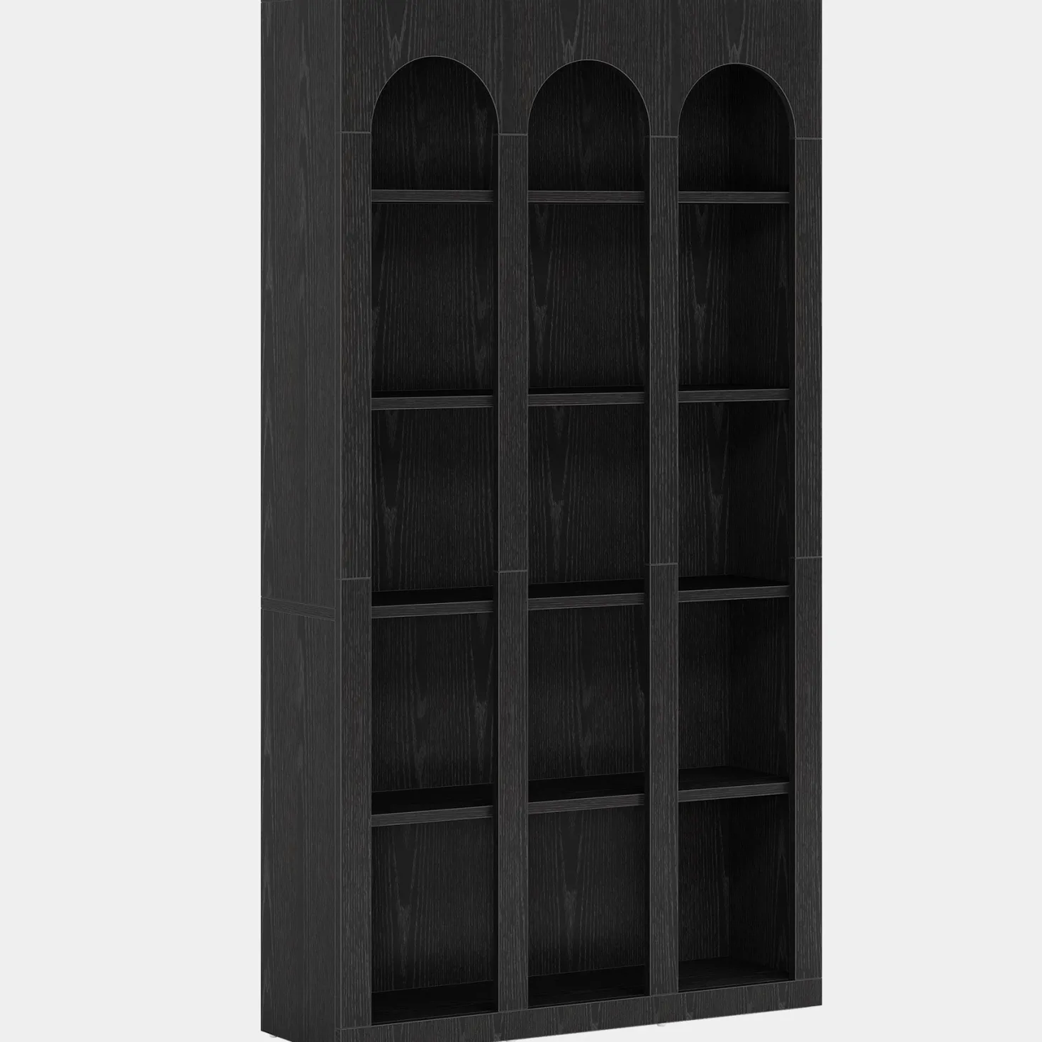 70.8" Wood Bookshelf, 5-Tier Rustic Bookcase Display Storage Shelving Unit