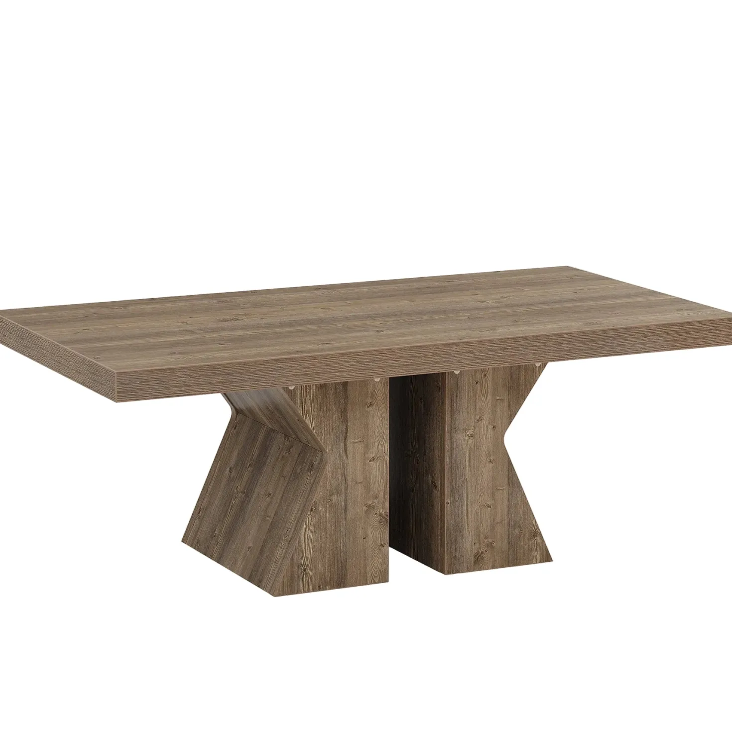 47" Wood Coffee Table, Rectangular Center Table Snack Table