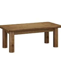 47" Wood Coffee Table, Solid Rectangular Center Table for Living Room