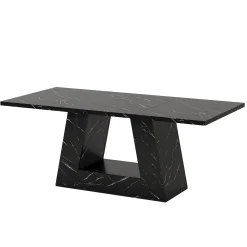 63" Wood Computer Desk, Faux Marble Executive Desk Office Desk