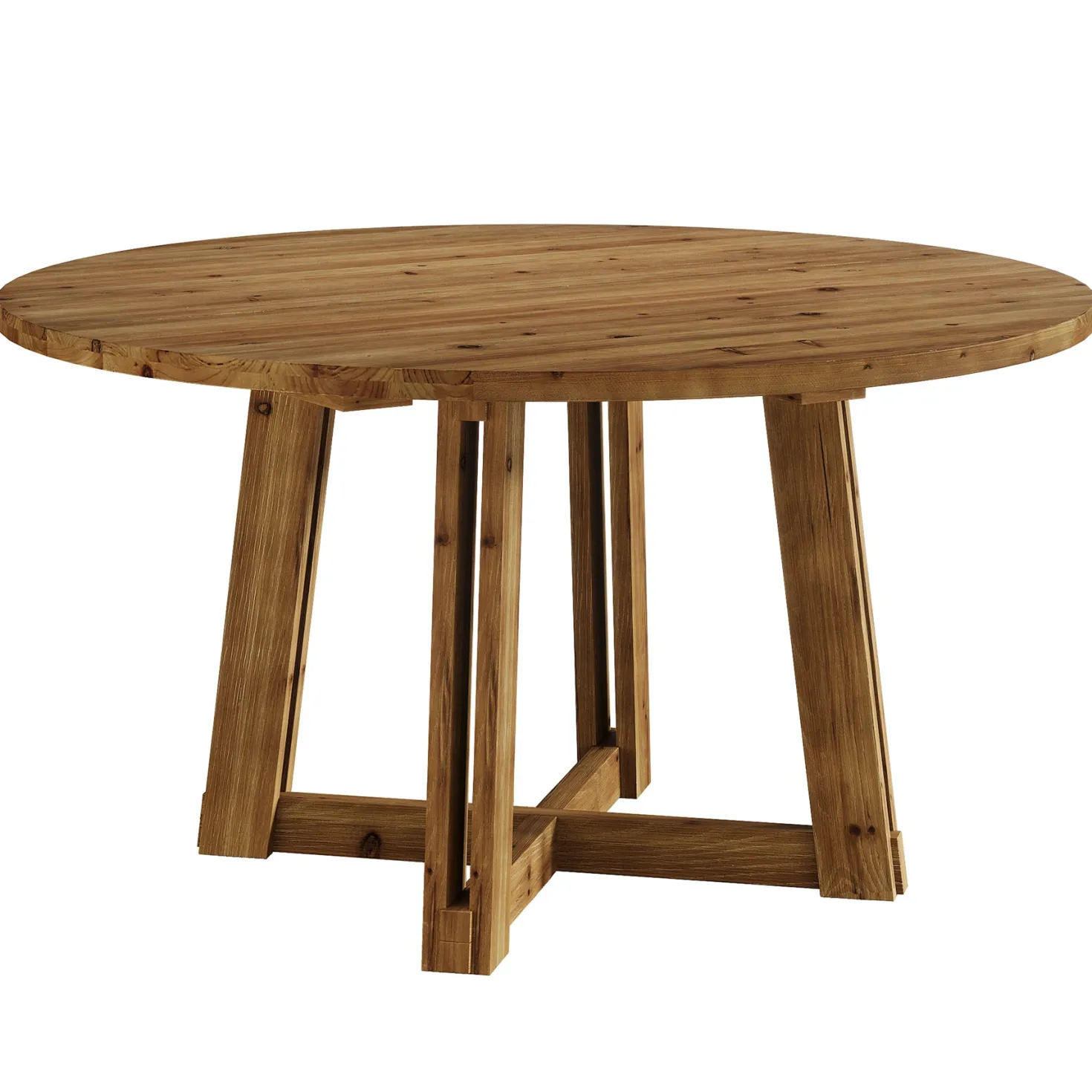 47" Wood Conference Table, Round Meeting Table with Thickened Tabletop