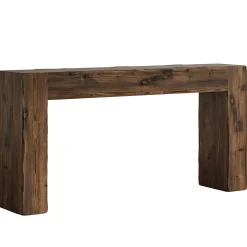 63" Wood Console Table, Farmhouse Sofa Table Entryway Table