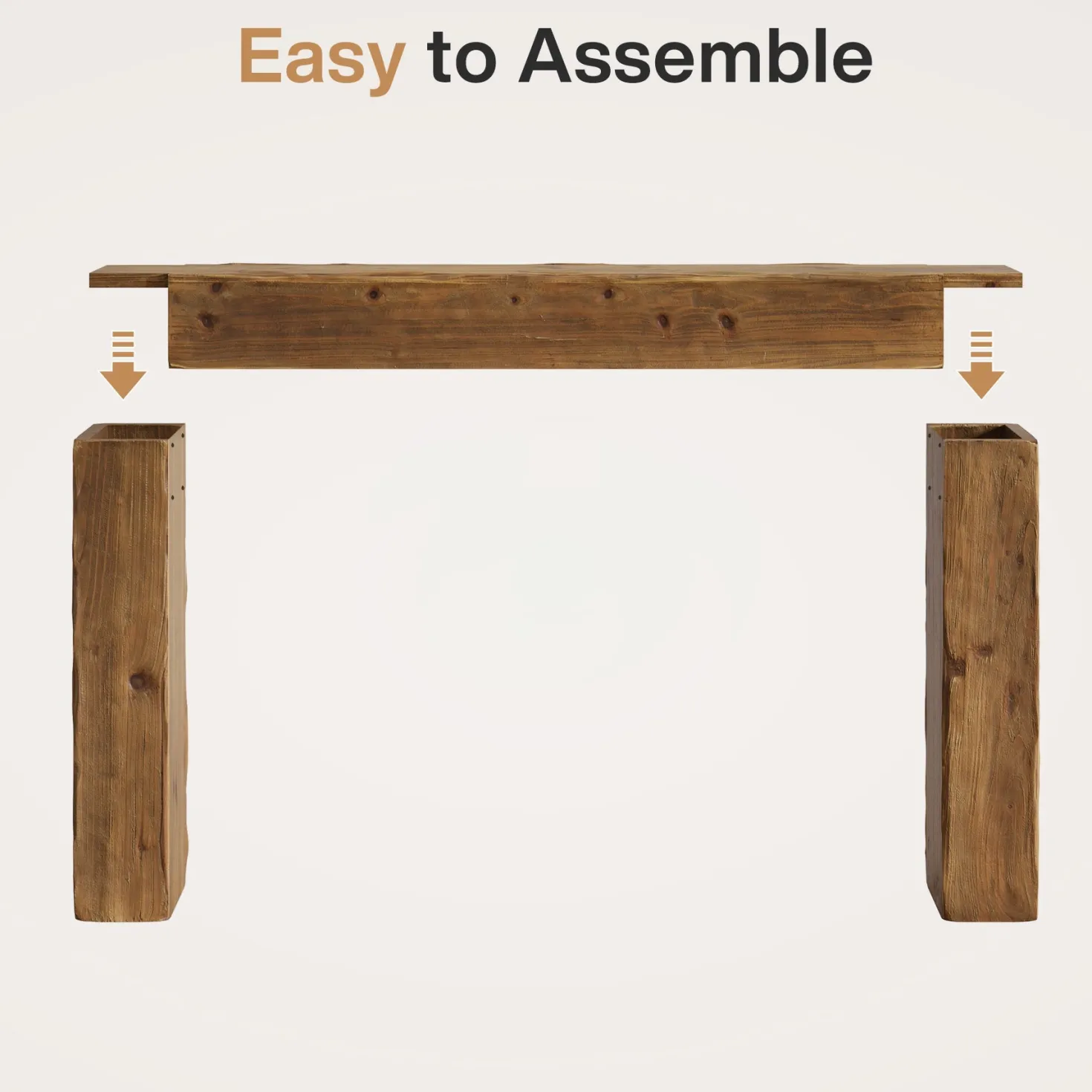 63" Wood Console Table, Farmhouse Sofa Table Entryway Table