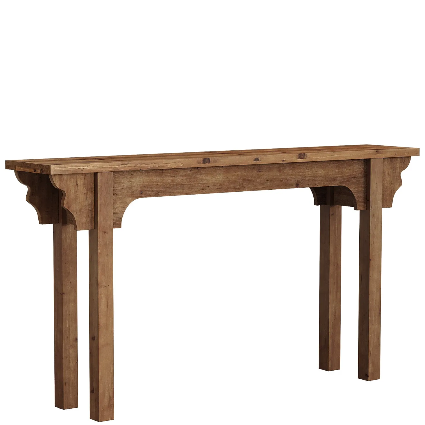 63" Wood Console Table, Mid-Century Entryway Table Sofa Table for Hallway