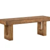 47" Wood Dining Bench, Farmhouse Kitchen Table Bench with Sturdy Legs