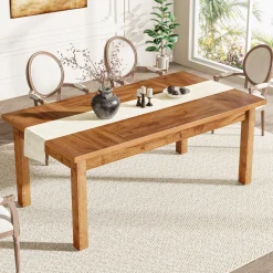 70.9" Wood Dining Table for 6-8 People, Farmhouse Breakfast Table