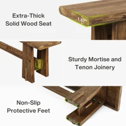 59" Wood Entryway Bench, Traditional Hallway Bench End of Bed Bench