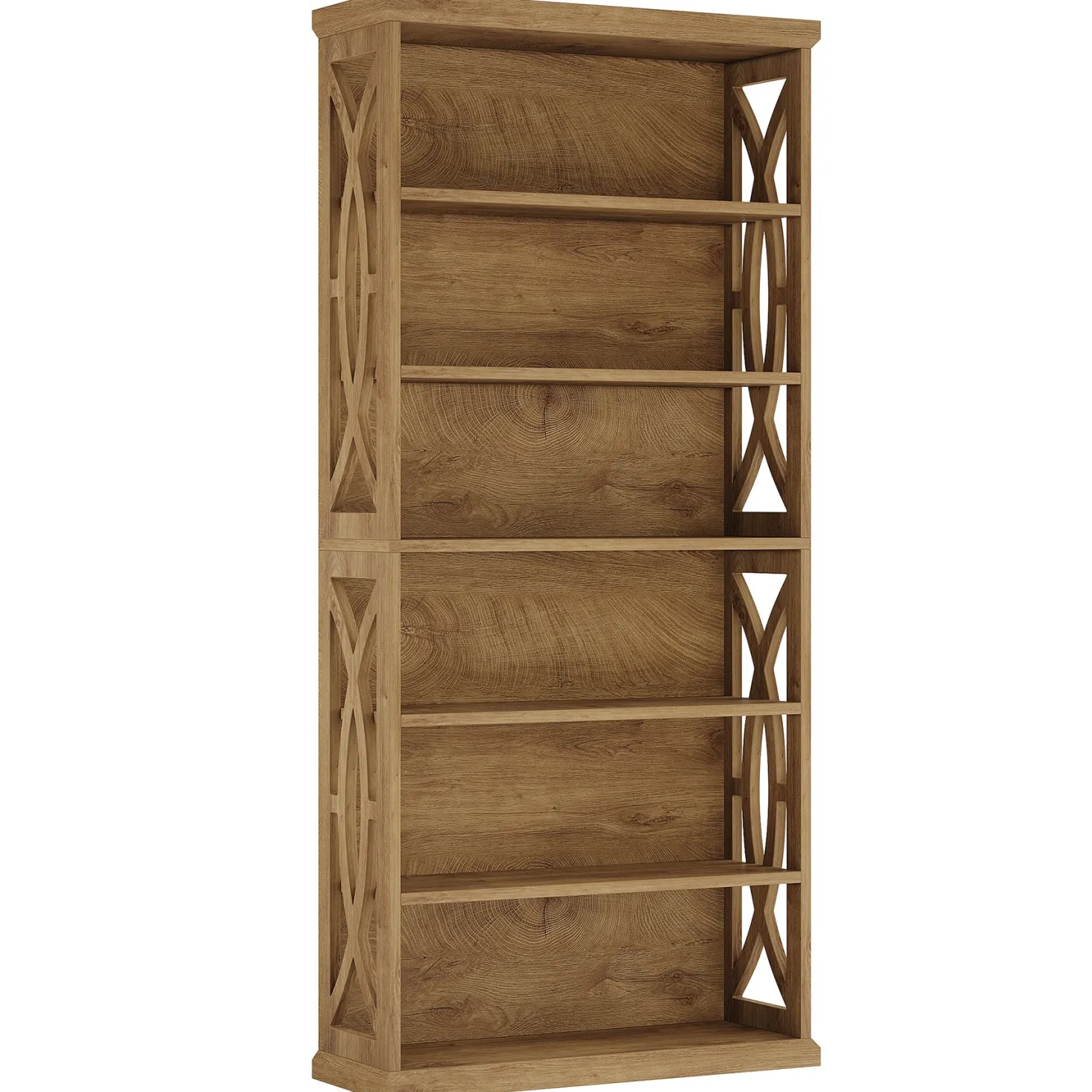 71" Wooden Bookshelf, 6-Tier Freestanding Bookcase Display Shelves