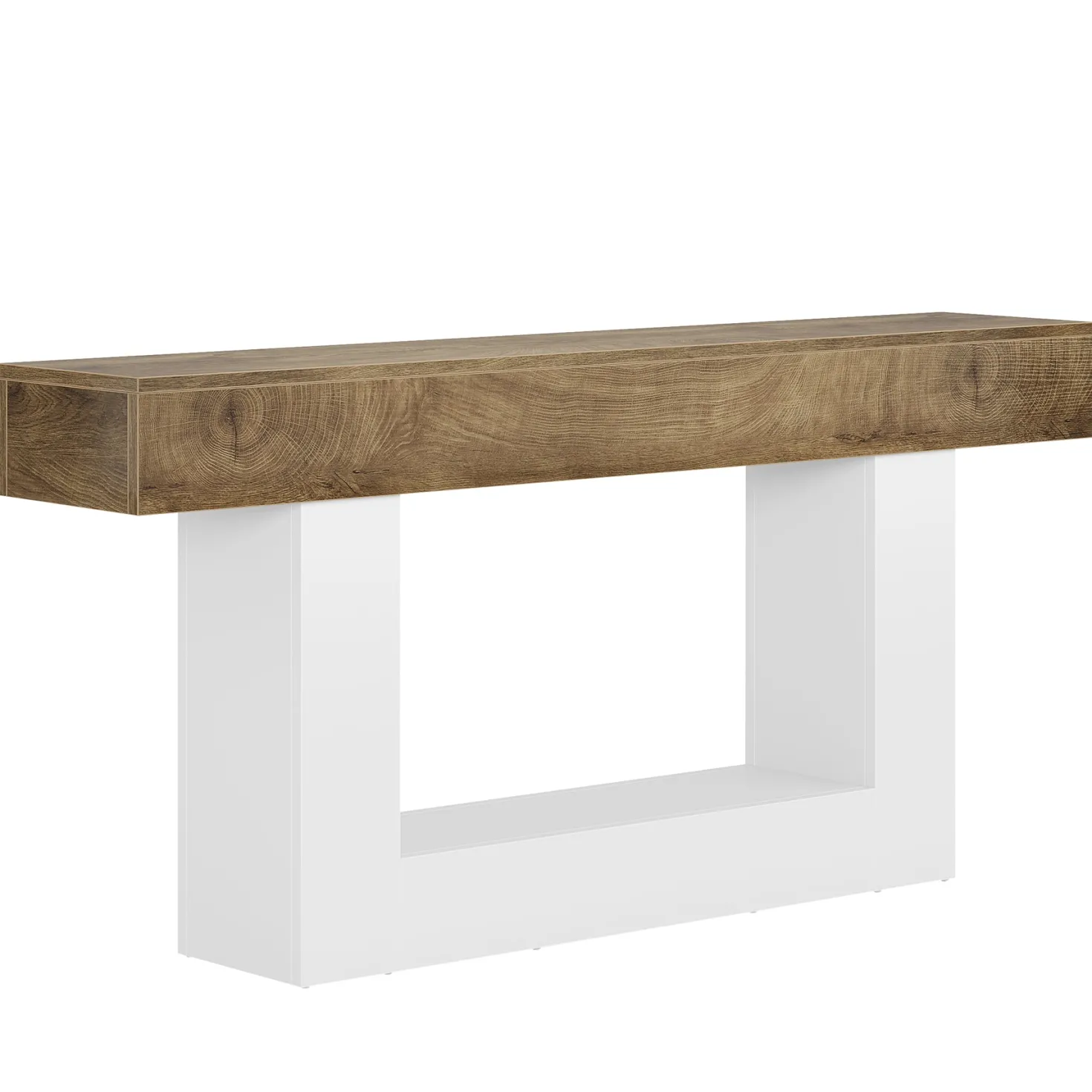 63" Wooden Console Table, Farmhouse 2-Tier Sofa Table Entryway Table