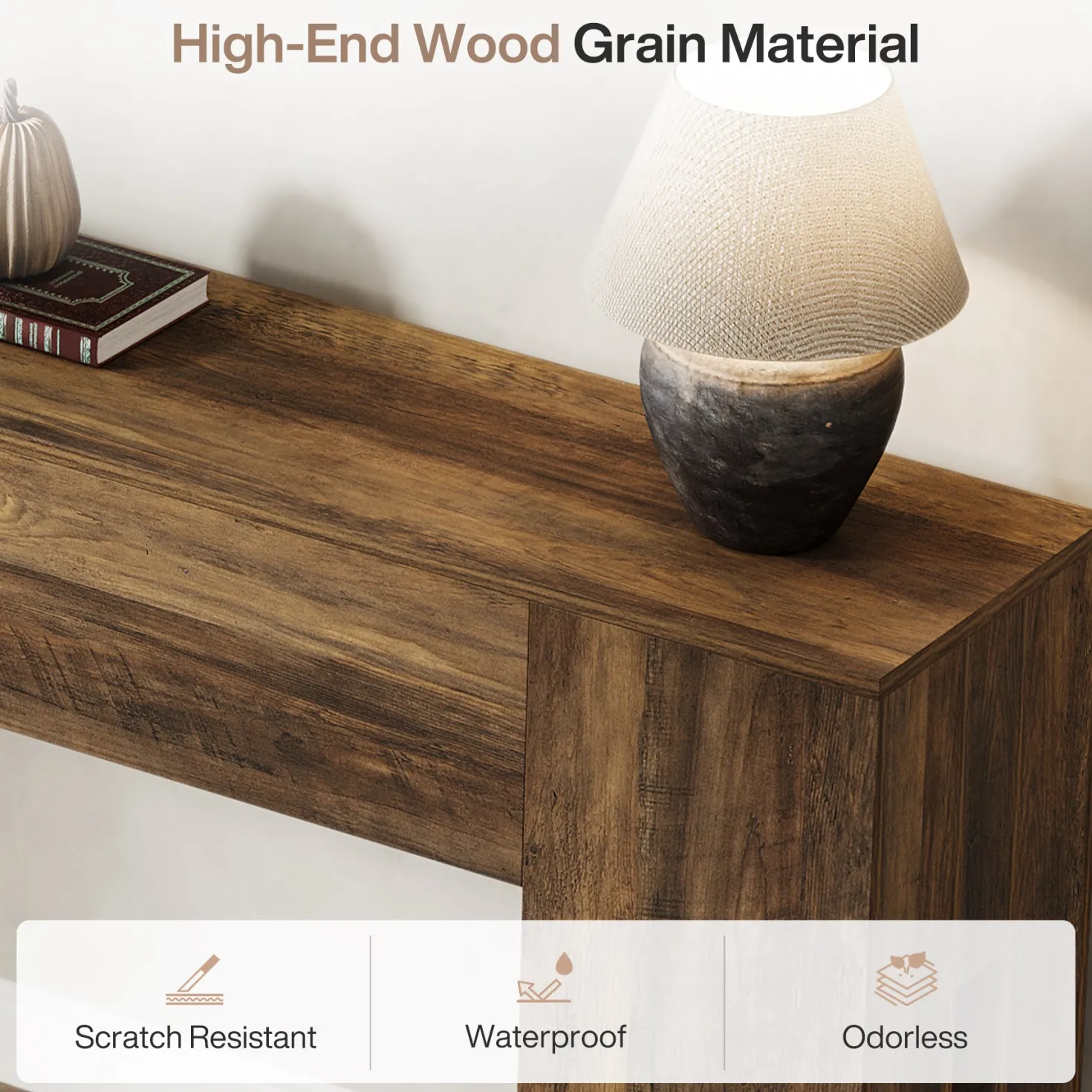 70.8" Wooden Console Table, Sturdy Sofa Hallway Table