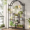 Arched Plant Stand, 74.8" Flower Stands with Hanging Hooks