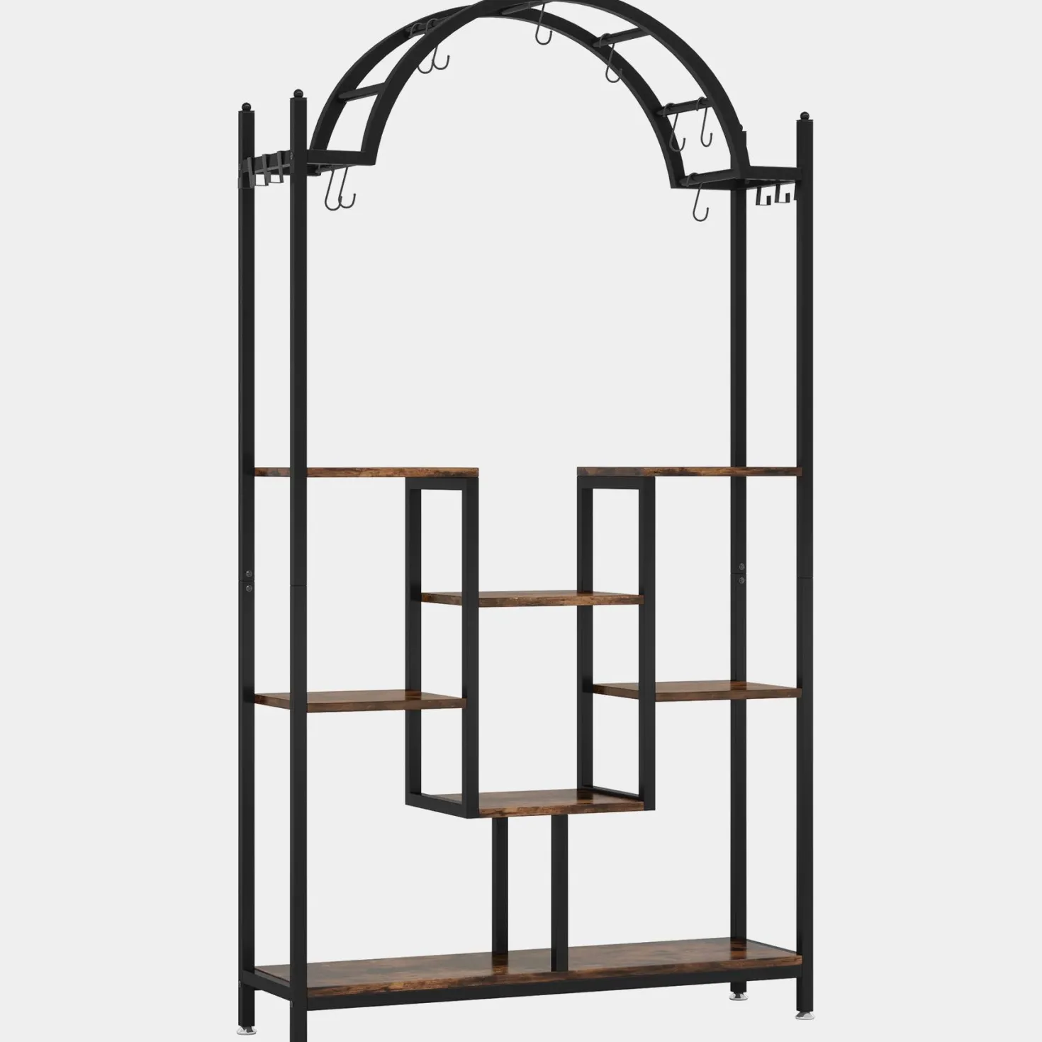 Arched Plant Stand, 74.8" Flower Stands with Hanging Hooks