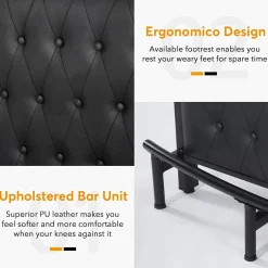 Bar Unit for Liquor, Home Entertainment Bar with Storage and Footrest