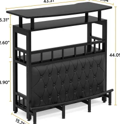 Bar Unit for Liquor, Home Entertainment Bar with Storage and Footrest