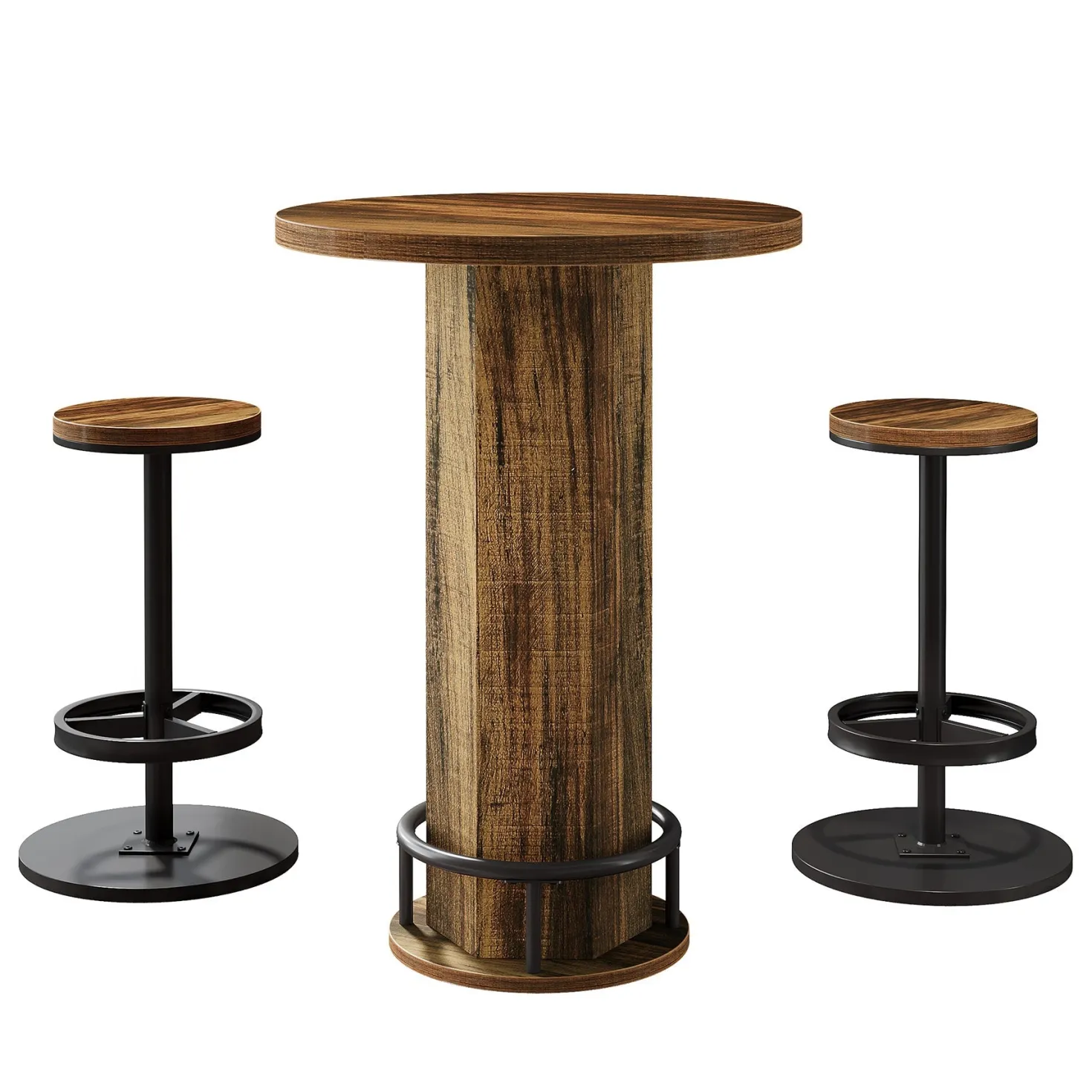 Bistro Sets with 2 Barstools, Pub Cocktail Table Bar Table with Chairs