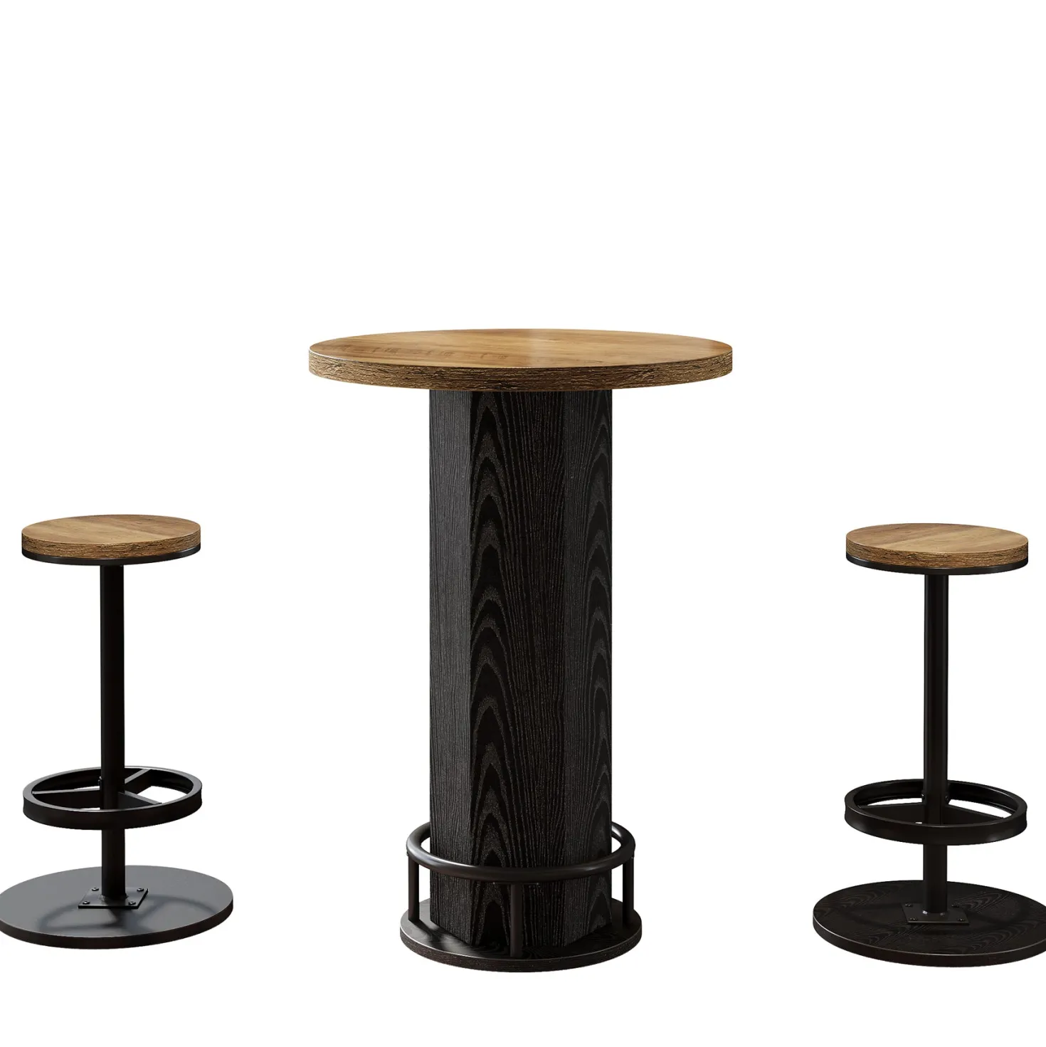Bistro Sets with 2 Barstools, Pub Cocktail Table Bar Table with Chairs