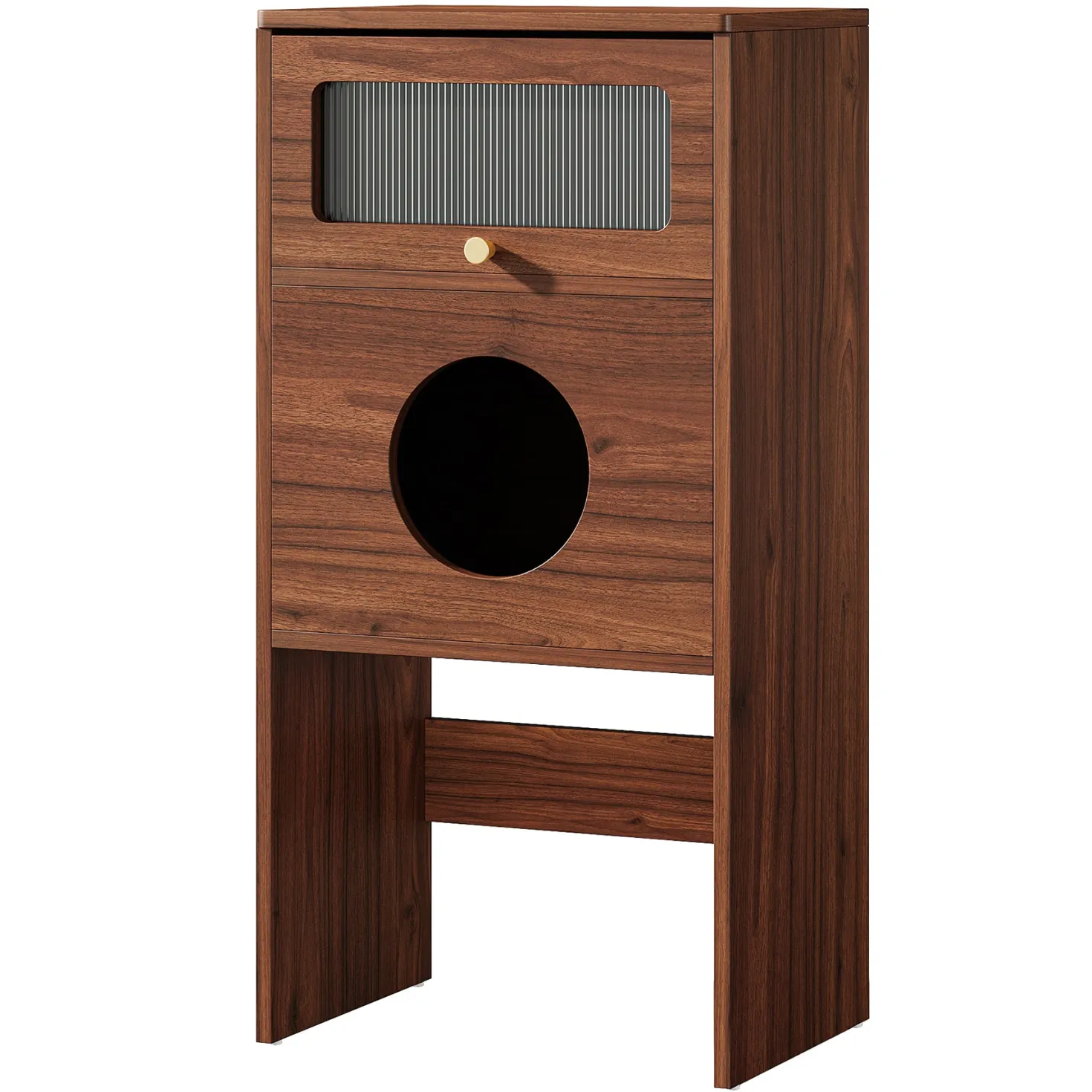 Cat Litter Box Enclosure, Modern Kitty House End Table with Acrylic Door