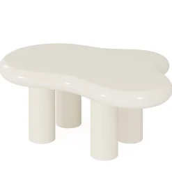 Cloud-Shaped Coffee Table, Modern Center Table with 4 Solid Legs