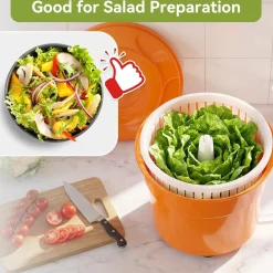 Commercial Salad Spinner, 6.6Gal Manual Lettuce Spinner with 4.92FT Drain Tube