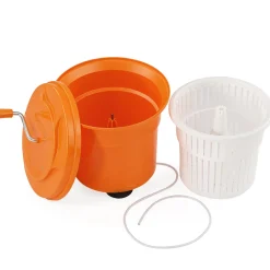 Commercial Salad Spinner, 6.6Gal Manual Lettuce Spinner with 4.92FT Drain Tube
