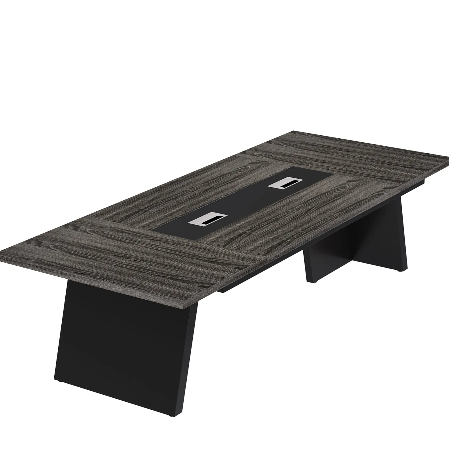Conference Room Table, 8ft Office Meeting Desk with Cable Management
