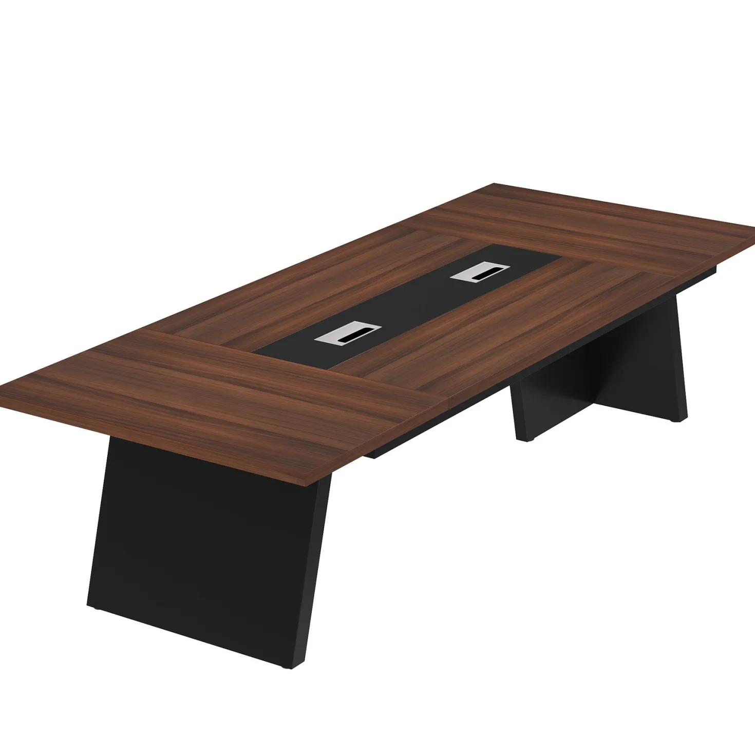 Conference Room Table, 8ft Office Meeting Desk with Cable Management