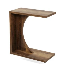 C-Shaped End Table for Couch, Small Sofa Side Table Nightstand