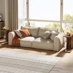 C-Shaped End Table for Couch, Small Sofa Side Table Nightstand